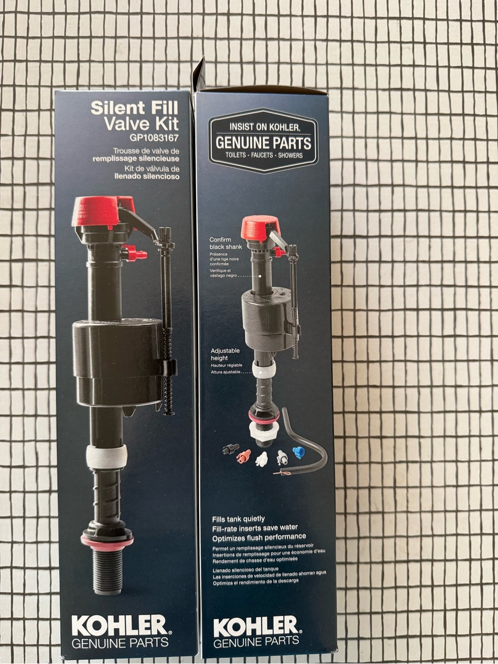 Kohler Silent Fill Valve Kit - Black with Red Cap GP1083167